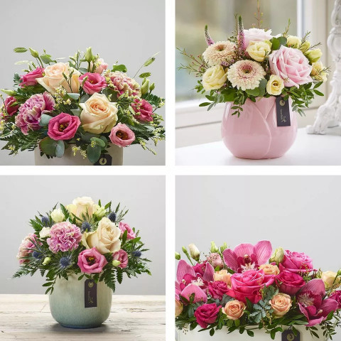 Pastels arrangement made with beautiful fresh flowers