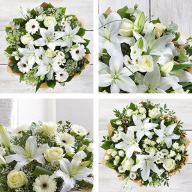 White Rose and Lily Bouquet